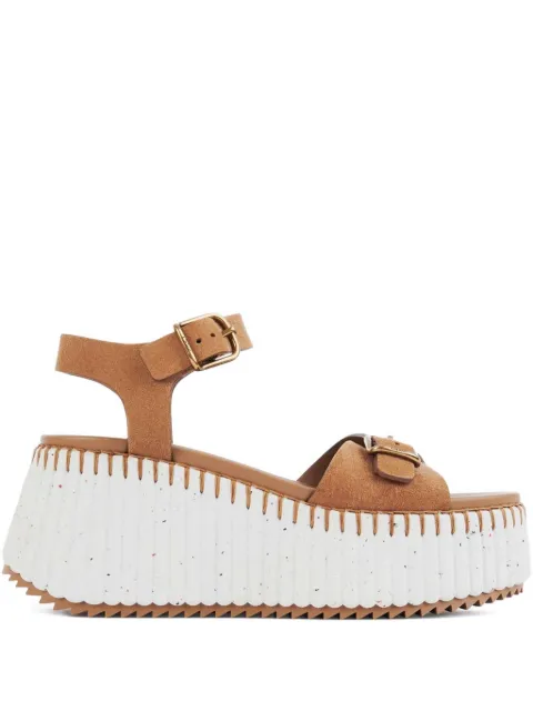 Chloé 80mm Nama wedge sandals