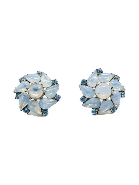 Jennifer Gibson Jewellery 1950s Sunburst opaline glass earrings