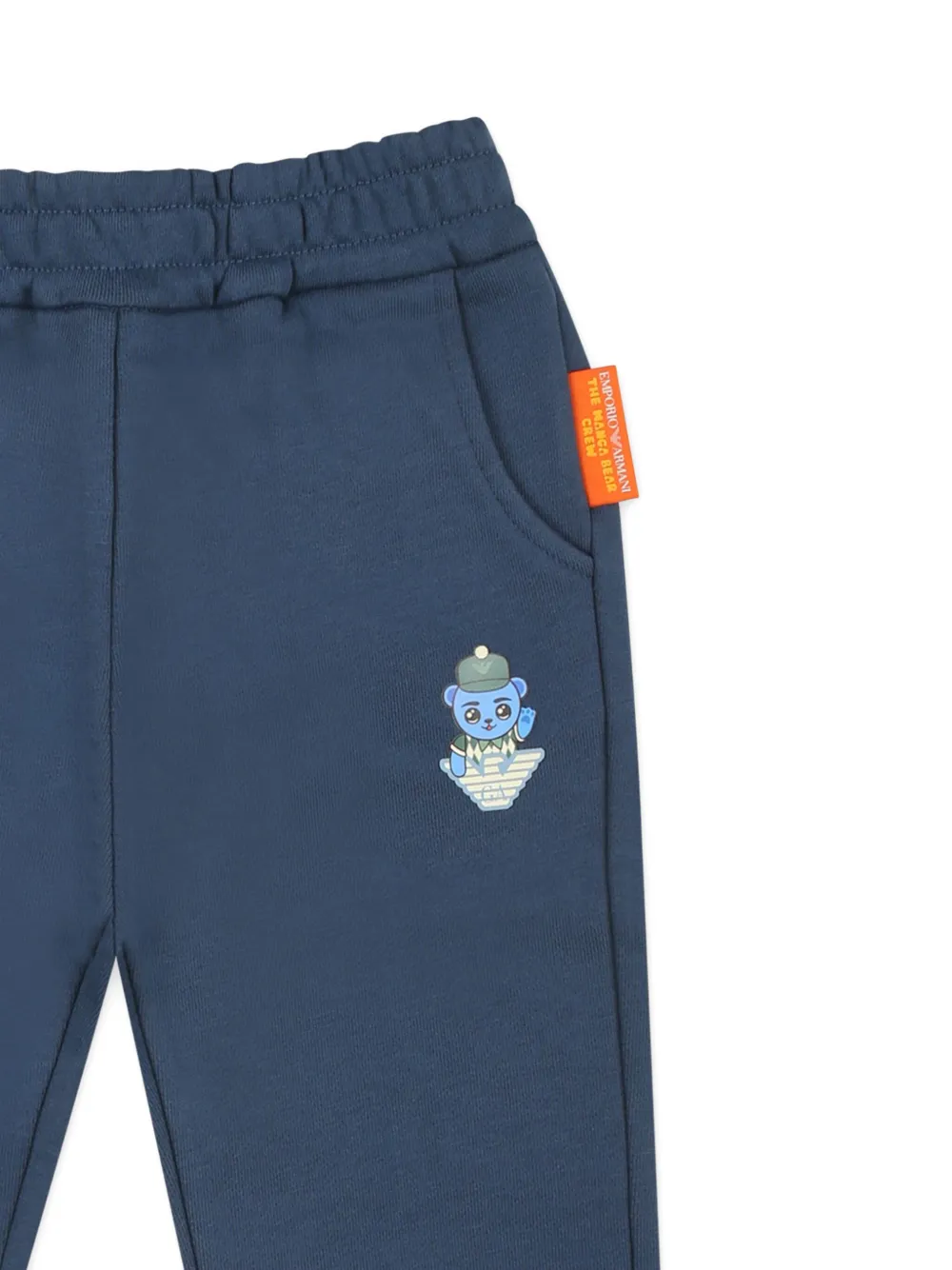 Emporio Armani Kids Trainingsbroek met elastische afwerking Blauw