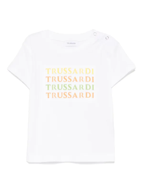 TRUSSARDI JUNIOR logo-embossed T-shirt White FARFETCH GE