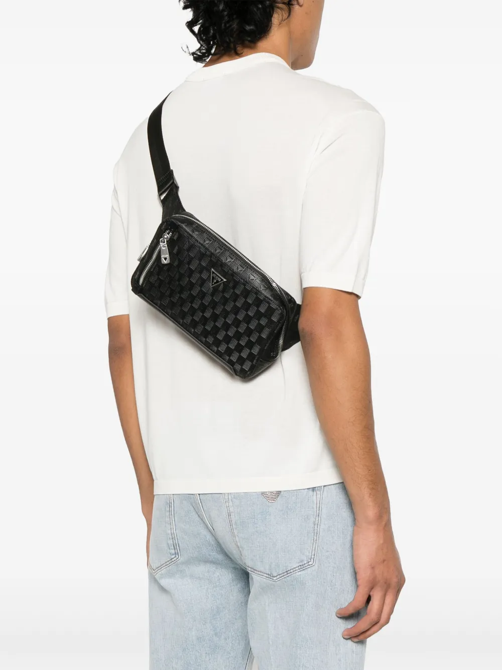 GUESS USA Heuptas met logoplakkaat - Zwart