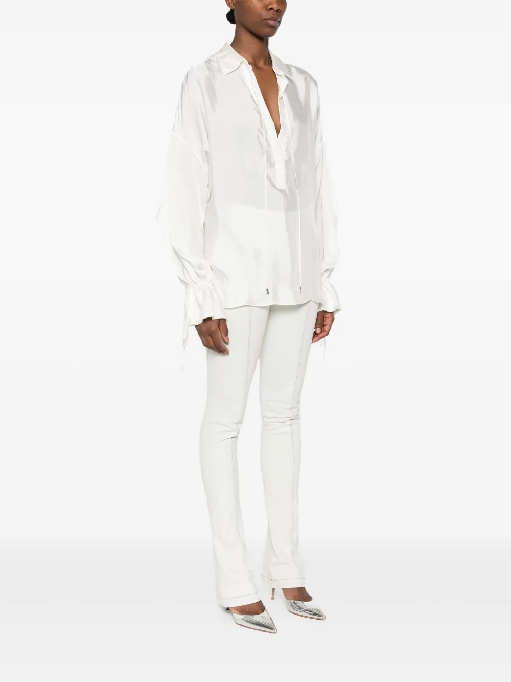 Blumarine Satijnen blouse Wit