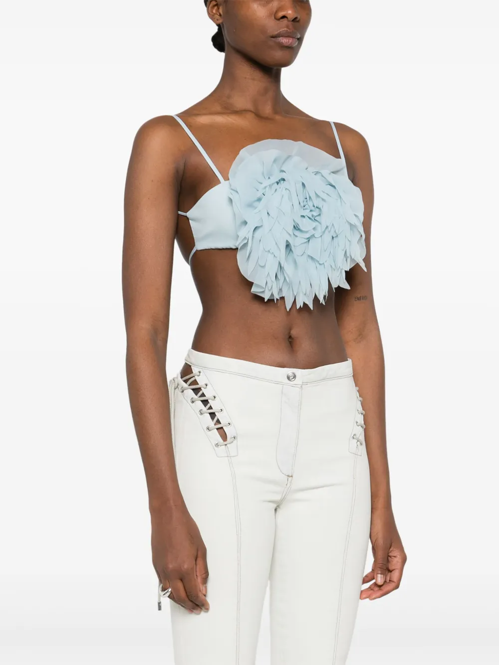 Blumarine Top met bloemdetail Blauw