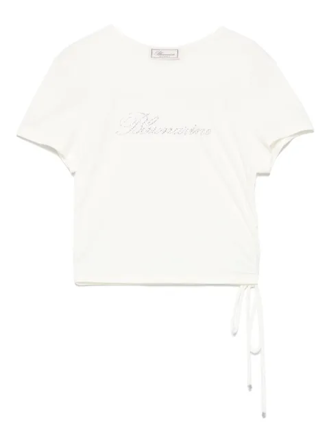 Blumarine rhinestone-logo T-shirt