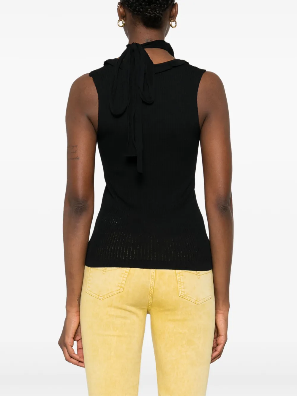 Blumarine Geribbelde top Zwart