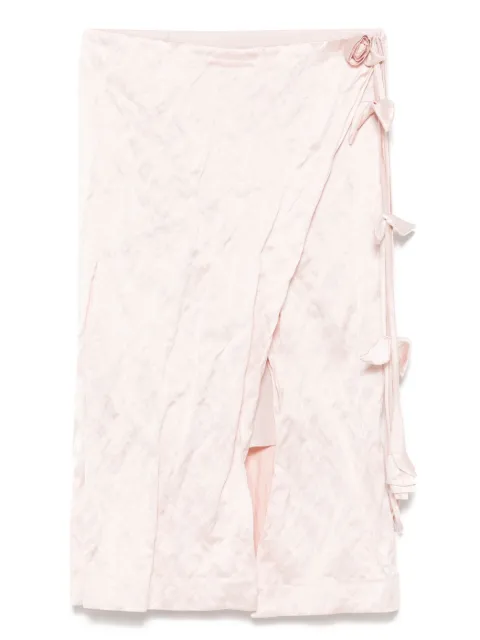 Blumarine falda midi con diseño cruzado y efecto arrugado
