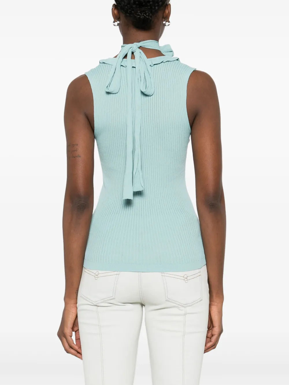 Blumarine Geribbelde top Blauw