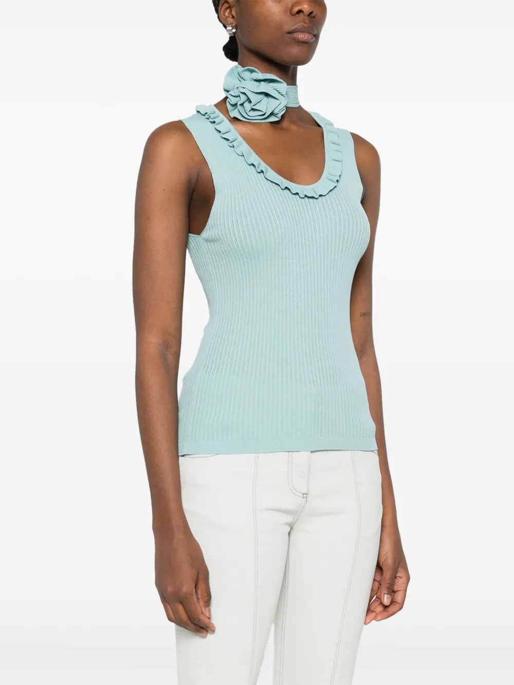 Blumarine Geribbelde top Blauw