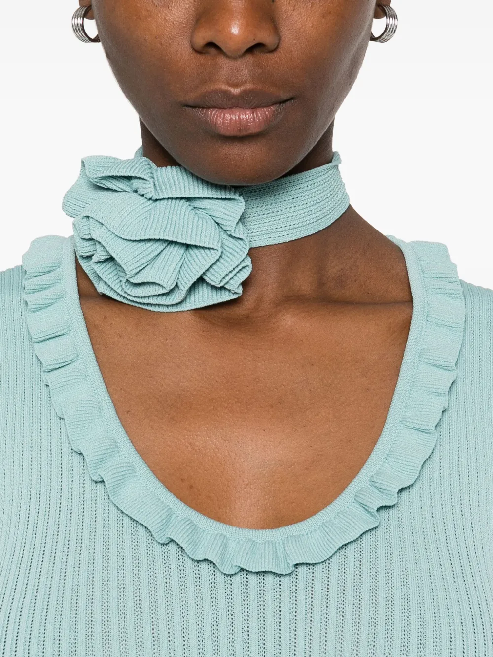 Blumarine Geribbelde top Blauw