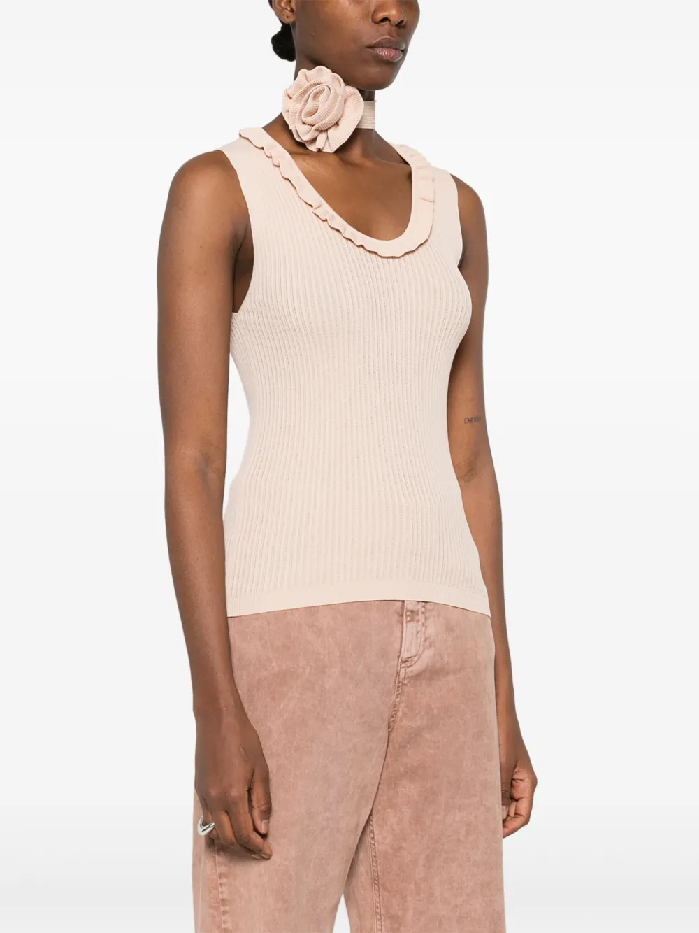 Blumarine Geribbelde top Roze