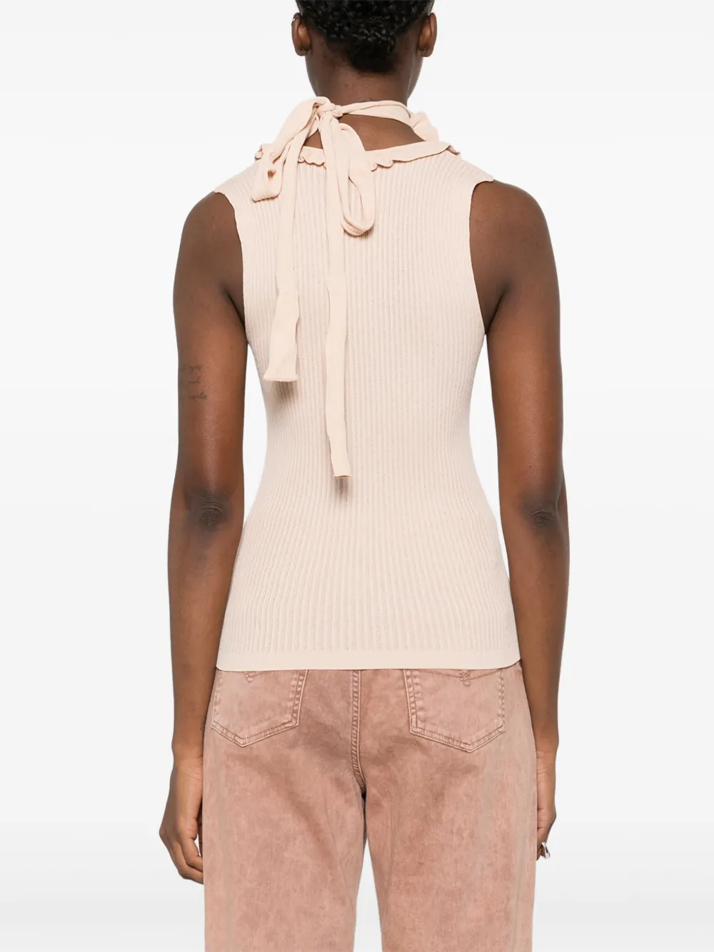 Blumarine Geribbelde top Roze