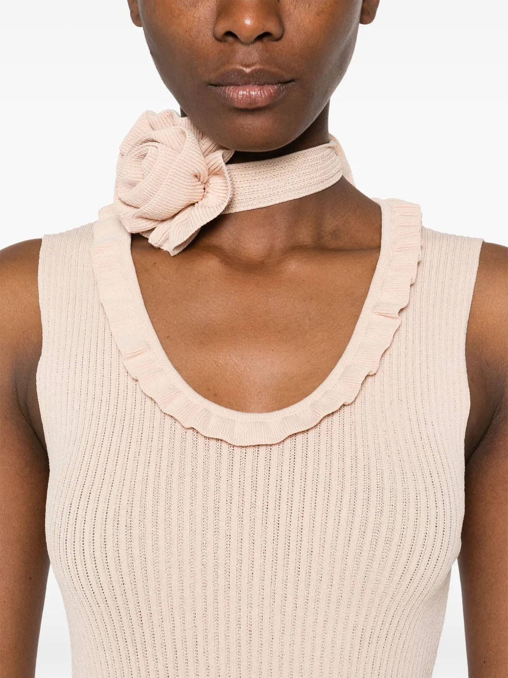 Blumarine Geribbelde top Roze