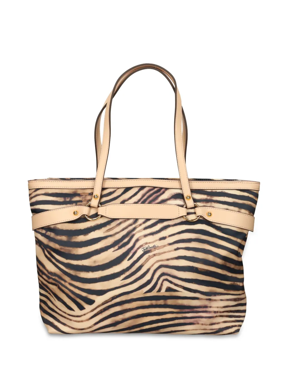Just Cavalli Schoudertas met tijgerprint - Beige