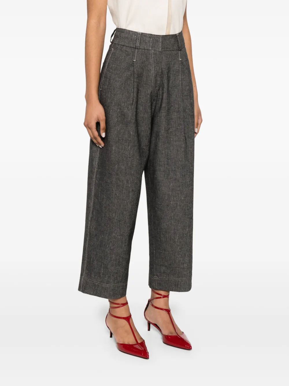 Peserico Broek met geplooid detail Blauw