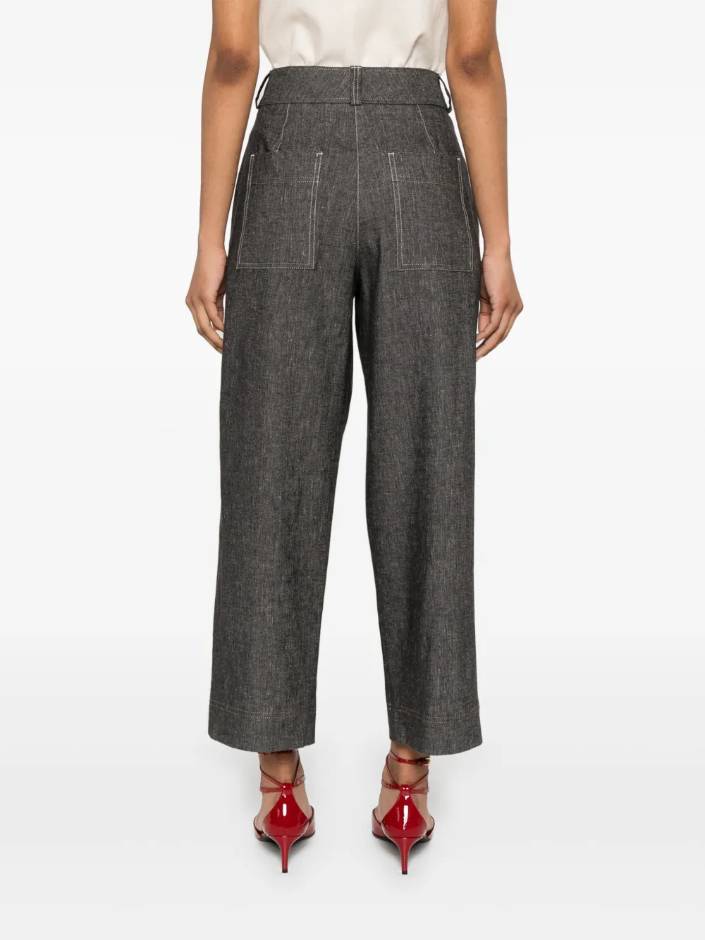 Peserico Broek met geplooid detail Blauw