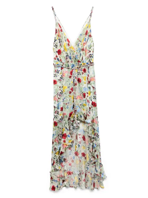 alice + olivia floral-print midi dress