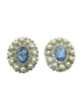 Jennifer Gibson Jewellery 1980s Easter Egg and Pearl earrings - Silver