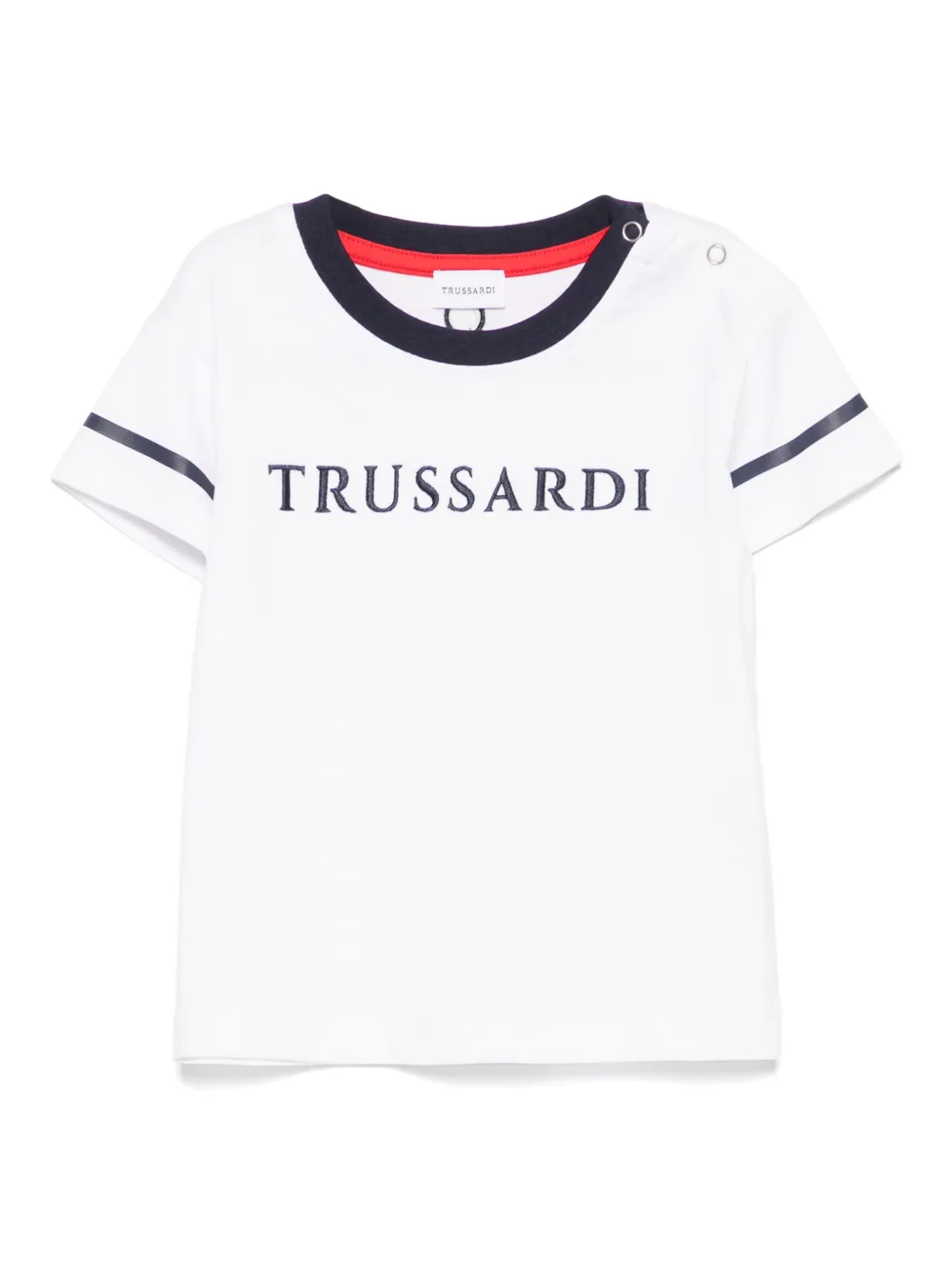 TRUSSARDI JUNIOR logo-embroidered T-shirt - ホワイト TRUSSARDI JUNIOR logo-embroidered T-shirt - ホワイト