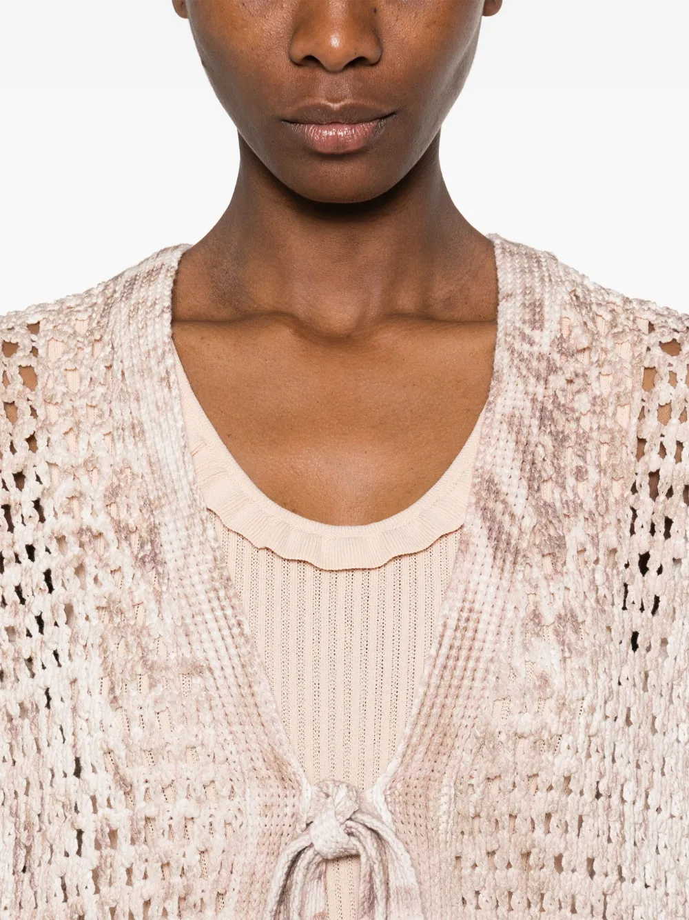 Blumarine Opengebreid vest Beige
