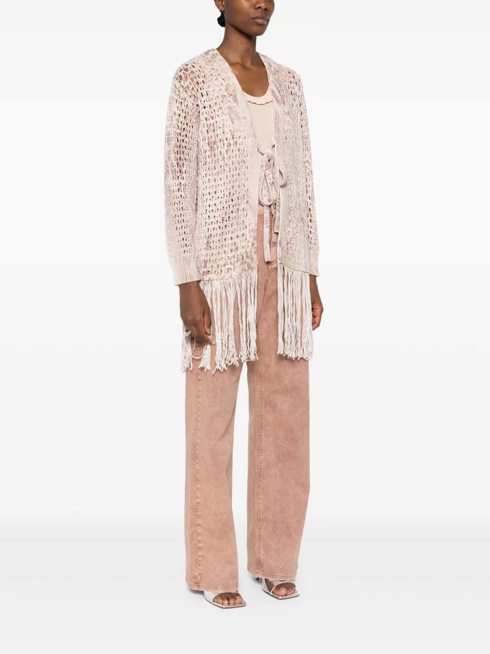 Blumarine Opengebreid vest Beige