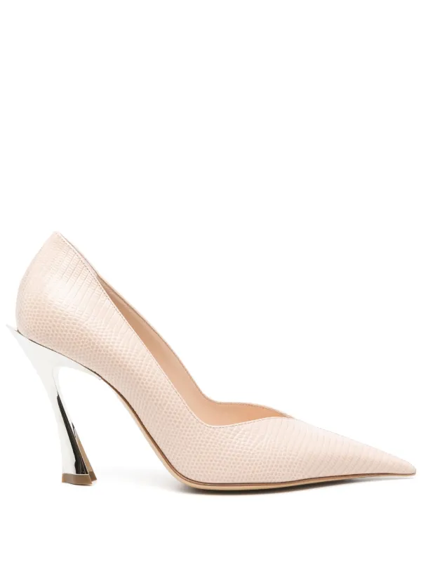 Mugler 95mm Fand-heel Leather Pumps in Pink