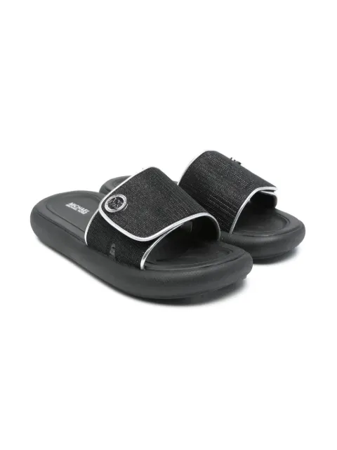Michael Kors Kids logo-plaque slides