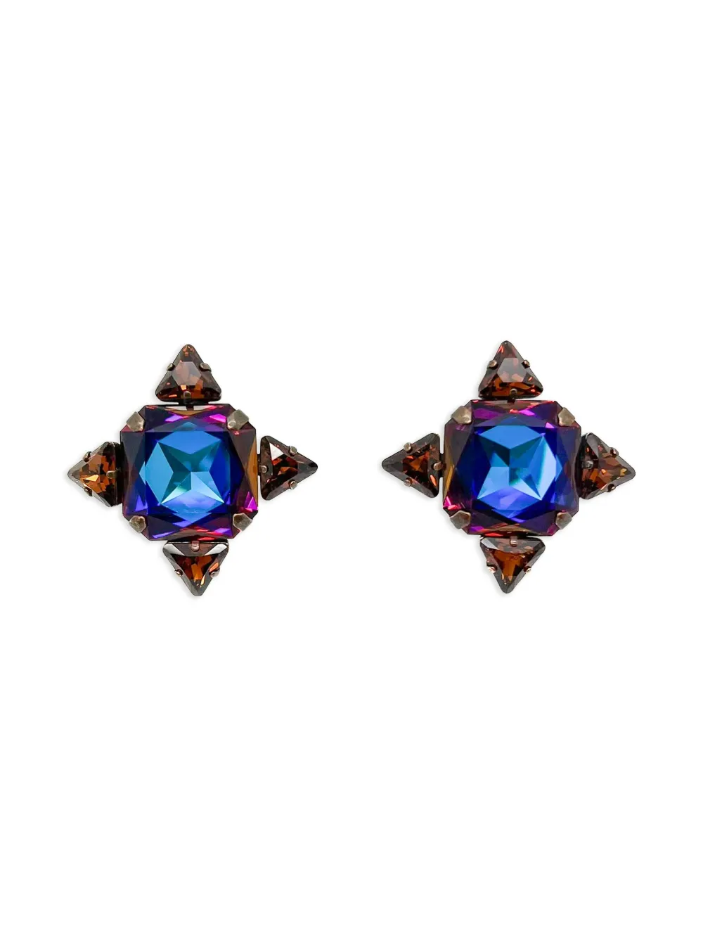 Swarovski Vintage 2000s Kaleidoscope ピアス - パープル Swarovski Vintage 2000s Kaleidoscope ピアス - パープル