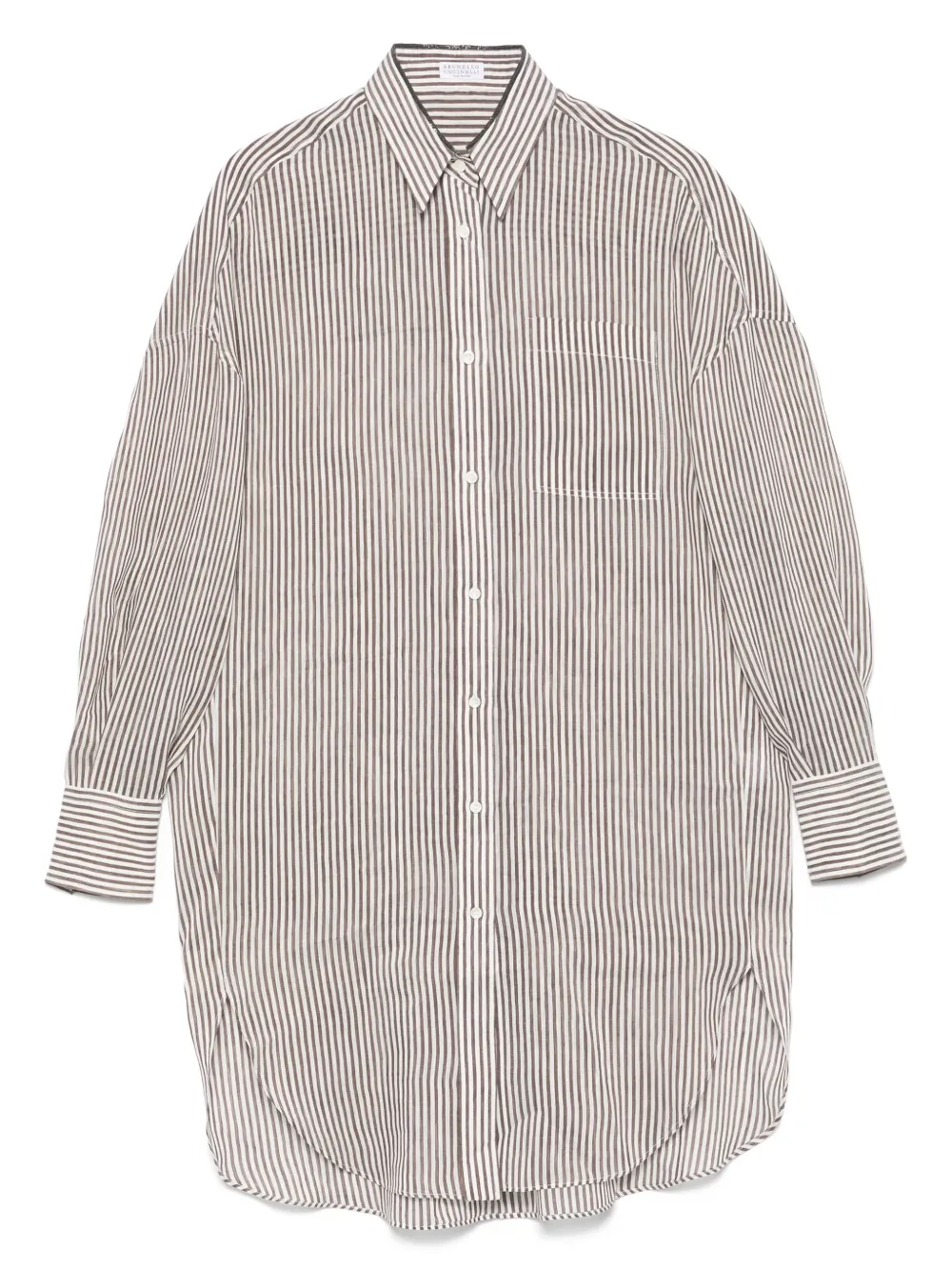 Brunello Cucinelli camisa con motivo de rayas | blanco | Image 1