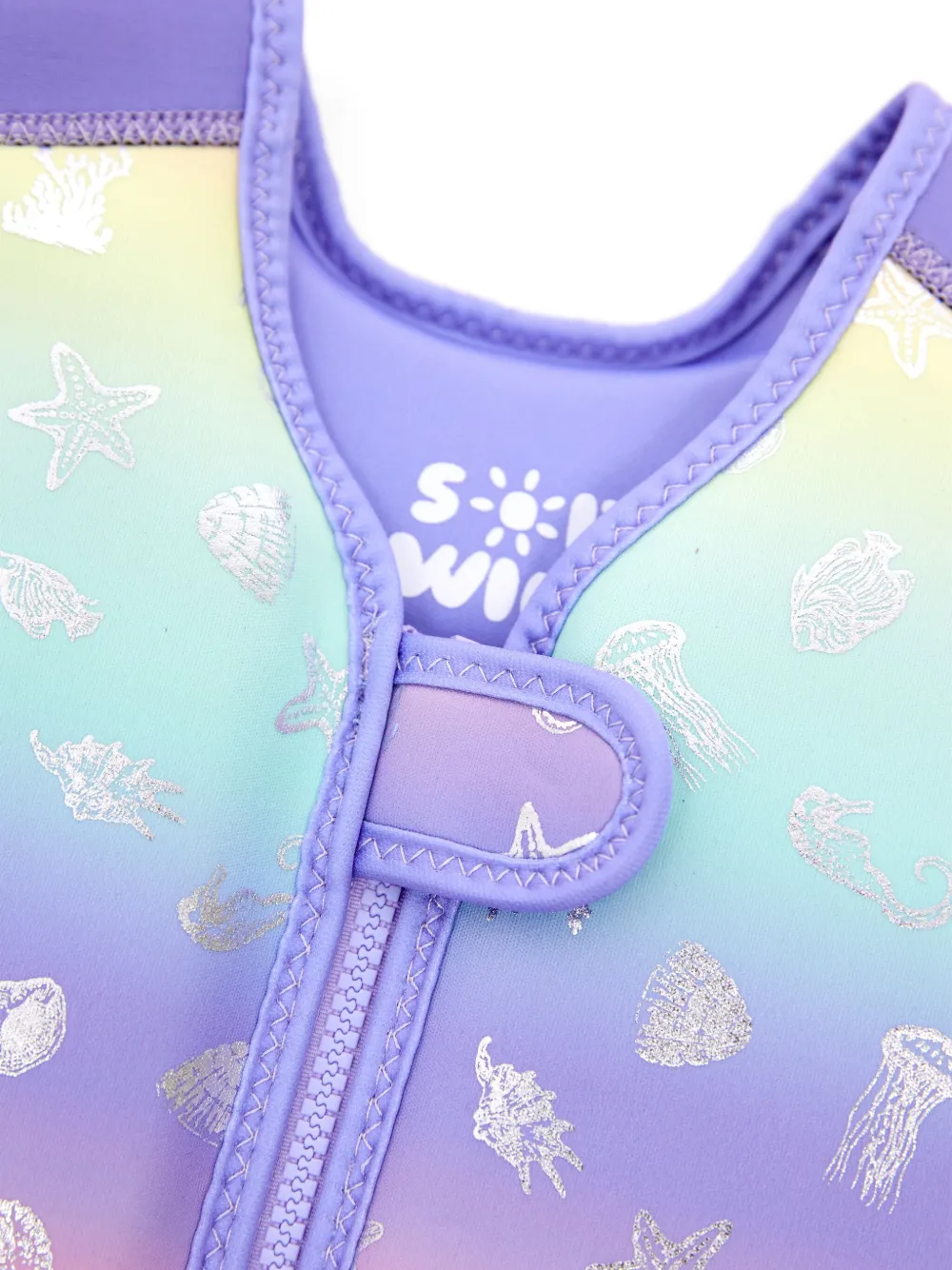 SOLISWIM KIDS Drijftop met zee-print Paars