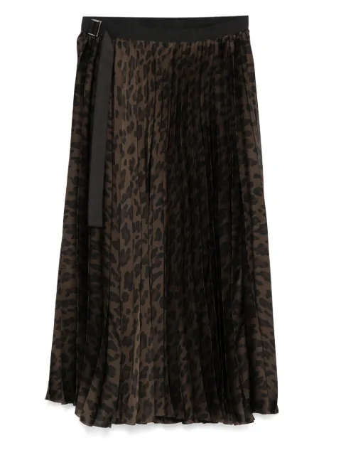 sacai leopard-print midi skirt