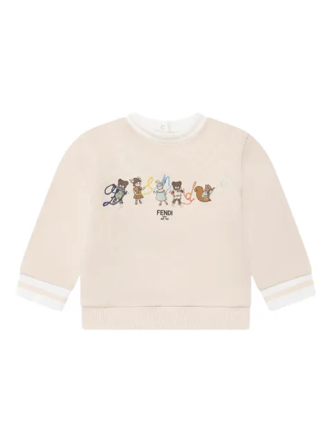 Fendi Kids tröja med broderad logotyp