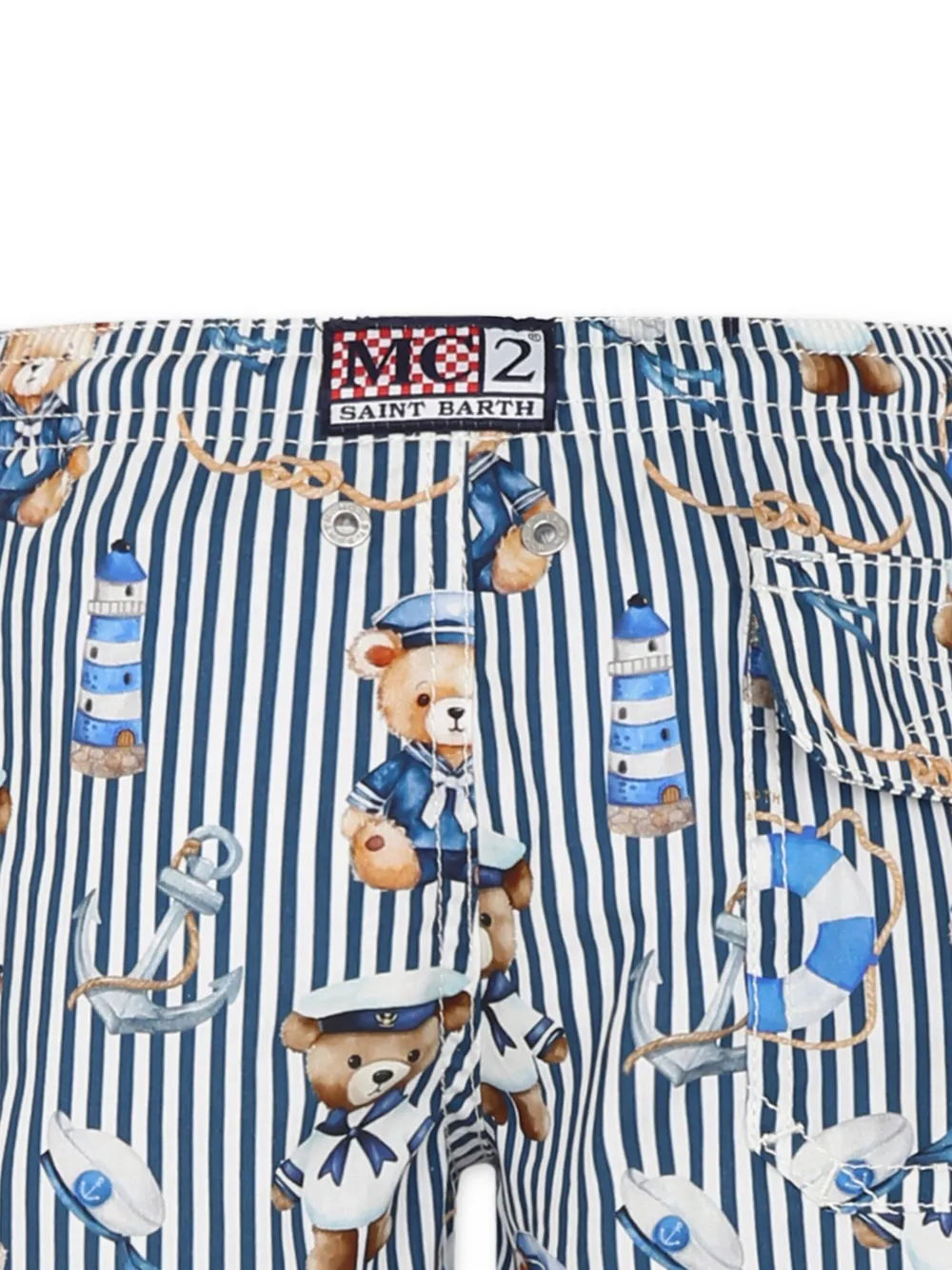MC2 Saint Barth Kids Zwembroek met teddybeerprint Blauw