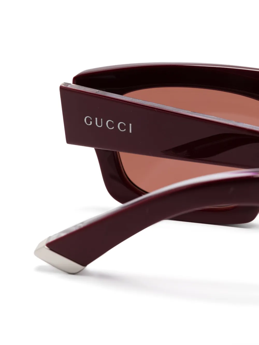 Gucci Bril met rechthoekig montuur Rood