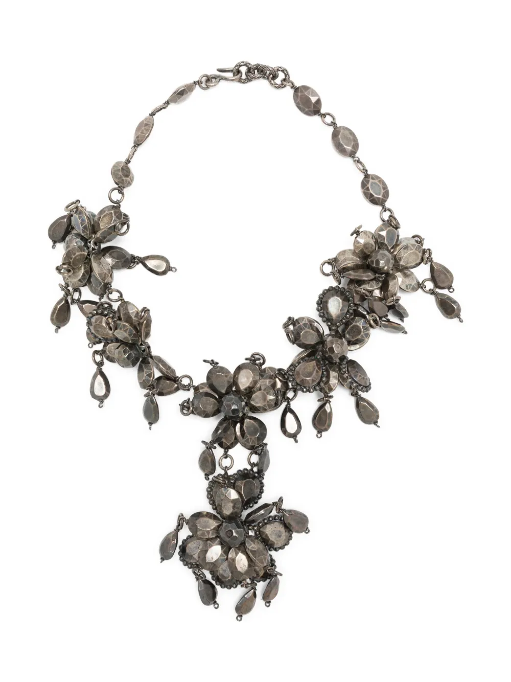 Bottega Veneta Pre-Owned 2020s flower-embellishment necklace | Silver | Image 1