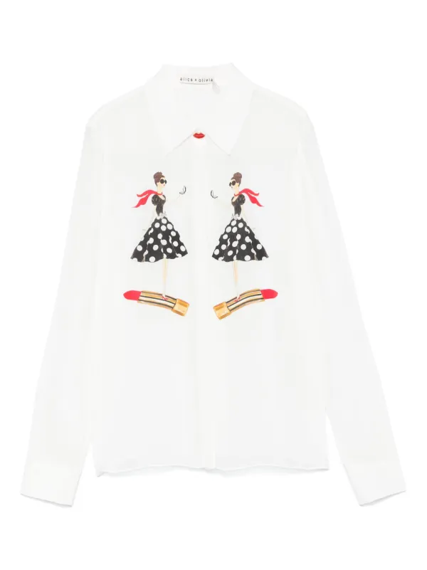 Willa Placket Top In Stallion | Alice + Olivia