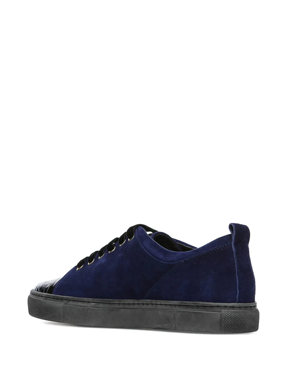 Lanvin suede leather-cap trainers Blue
