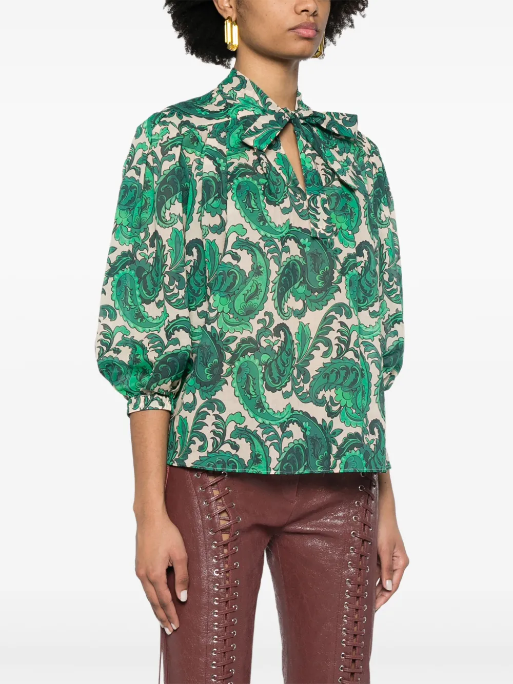 ETRO Shirt met paisley-print Groen