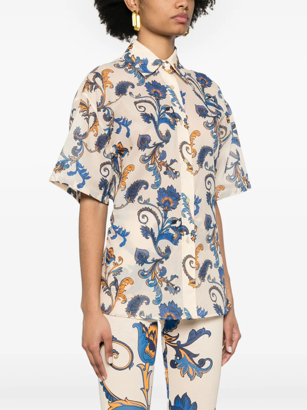 ETRO Blouse met bloemenprint Blauw