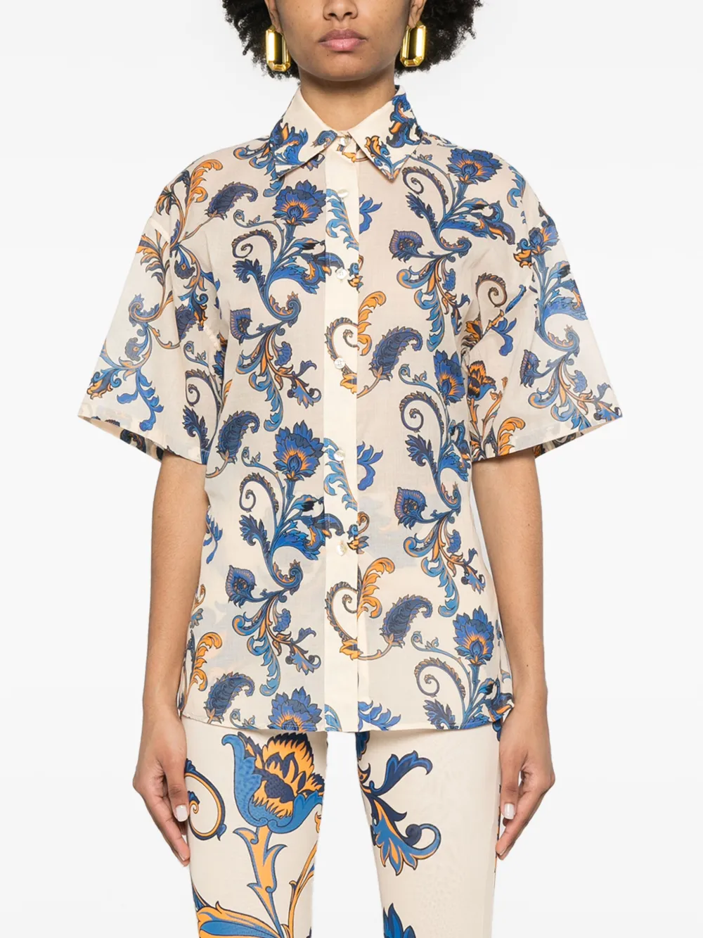 ETRO Blouse met bloemenprint Blauw