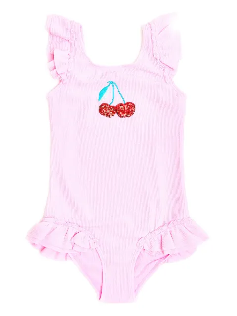 SOLISWIM KIDS cherry-embroidered swimsuit