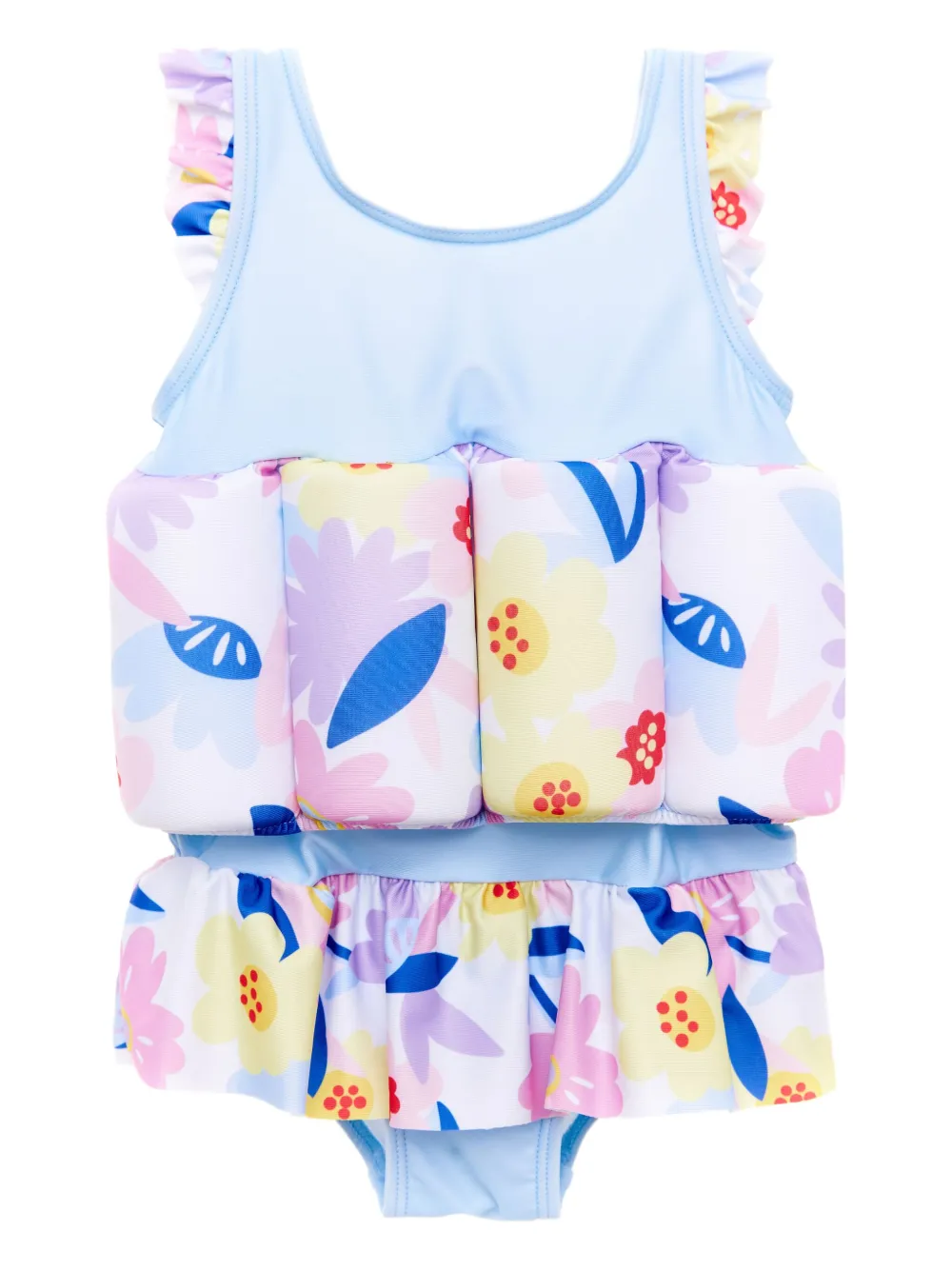 SOLISWIM KIDS Badpak met bloe print Blauw
