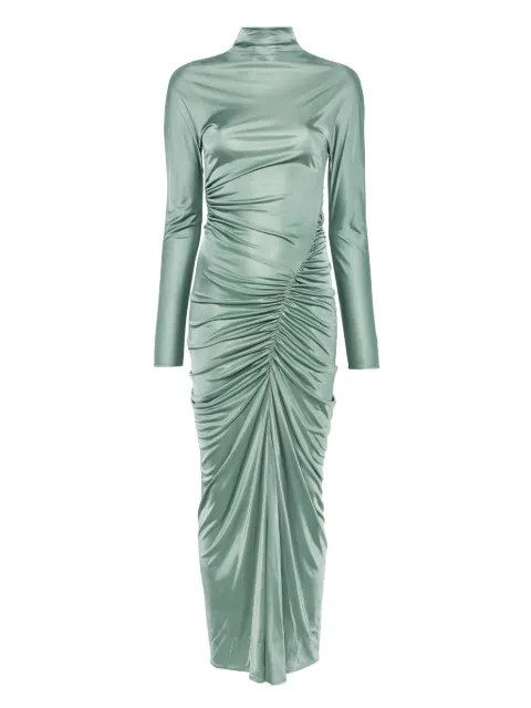 Atlein vestido largo fruncido con cuello redondo