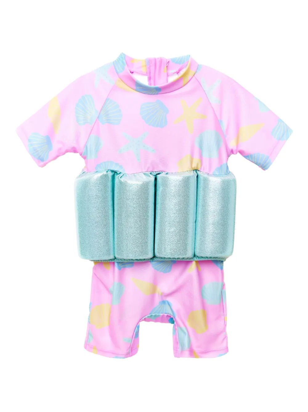 SOLISWIM KIDS shell-print float suit | Pink | Image 1