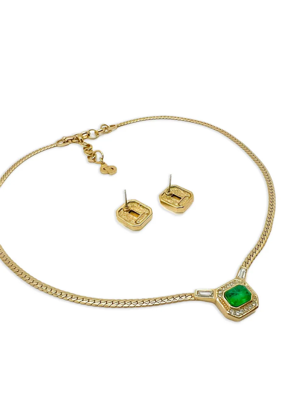 Pre-owned Dior 1980s Stone-embellished Jewellery Set In Gold