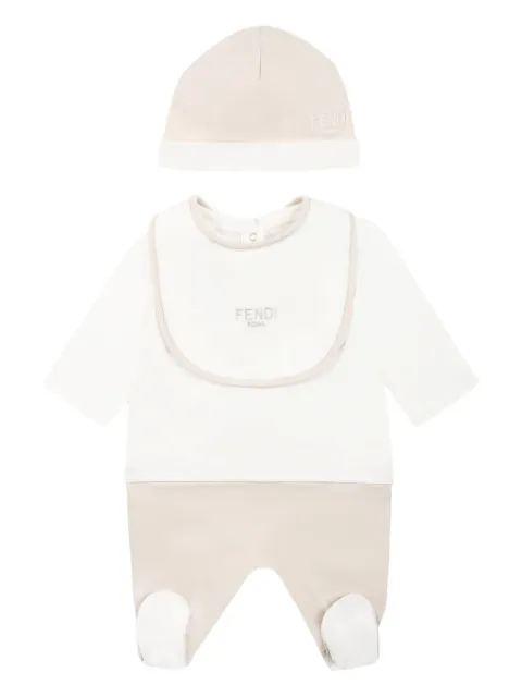 Fendi Kids logo-embroidered baby set (three pieces)