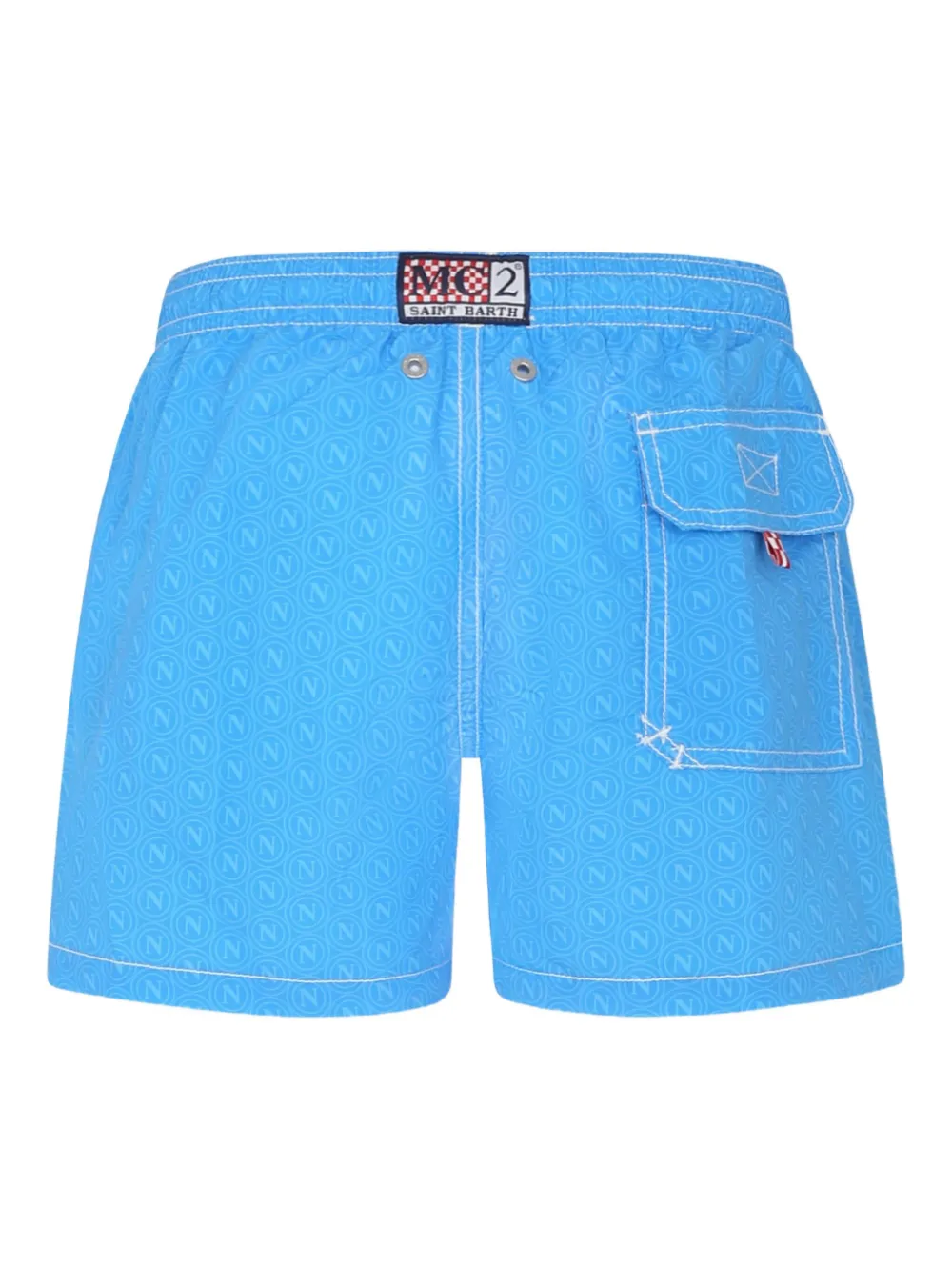 MC2 Saint Barth Kids Zwembroek met logopatch Blauw