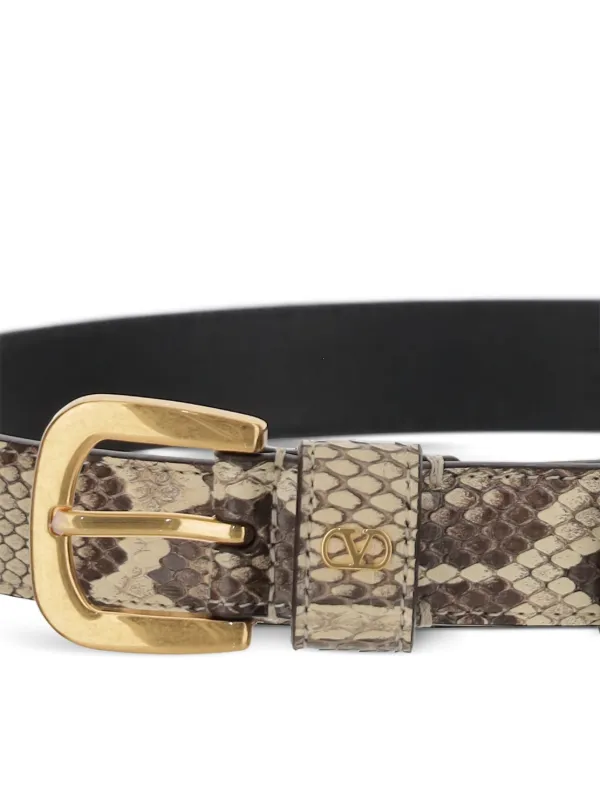 Valentino Garavani snake-effect Belt | Neutrals | FARFETCH display picture 2