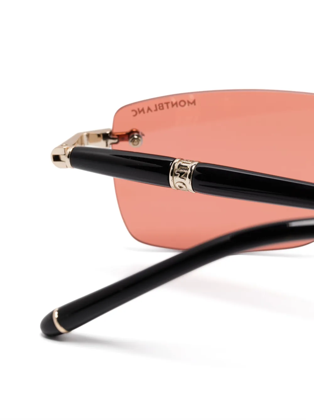 Montblanc Zonnebril met rechthoekig montuur Goud
