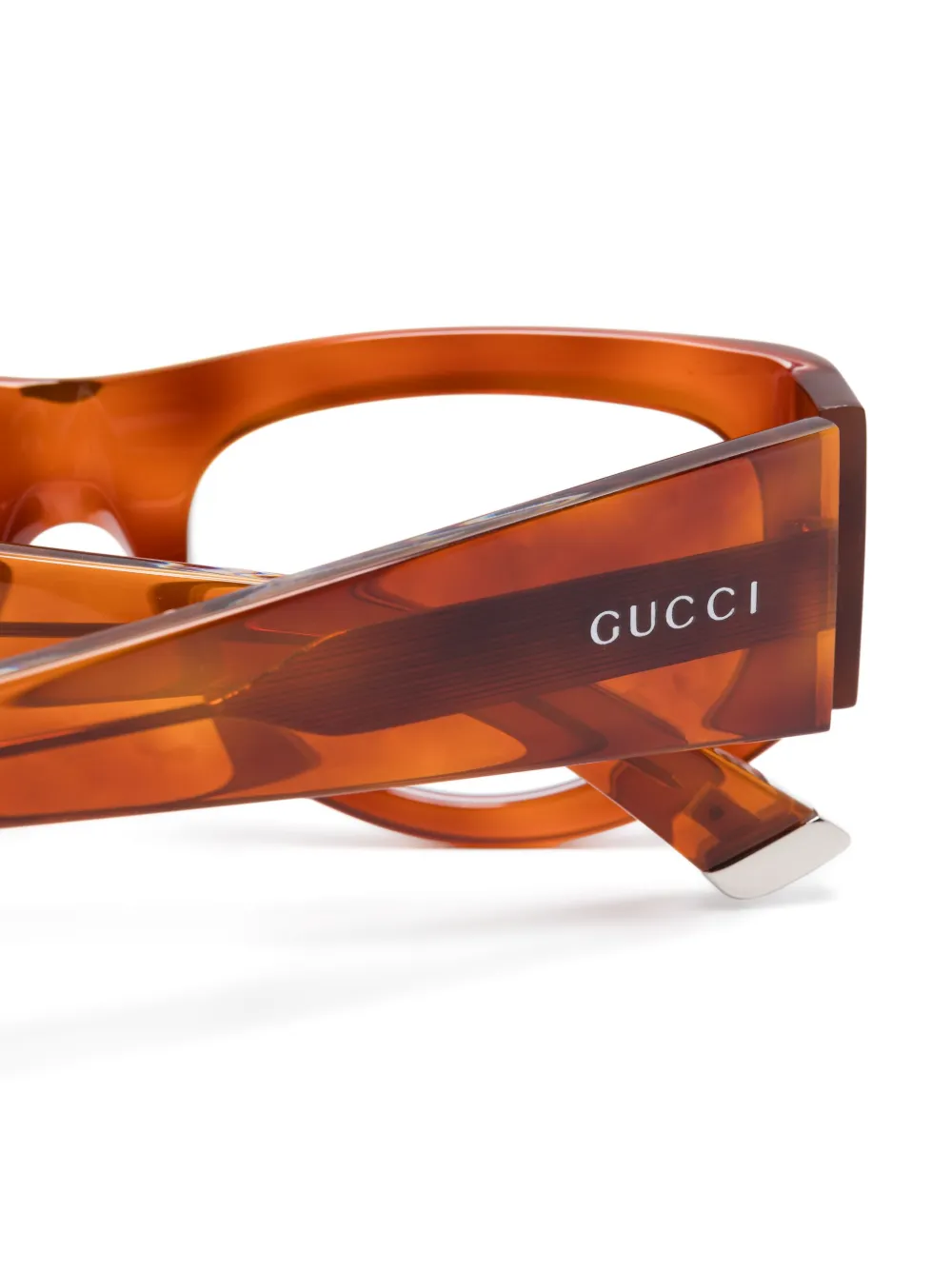 Gucci Eyewear Bril met rechthoekig montuur Bruin