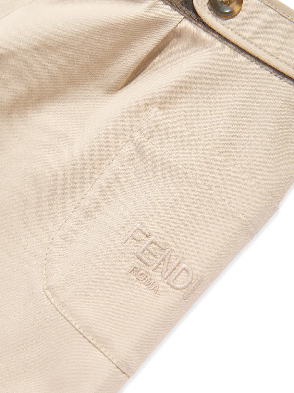 Fendi Kids Gabardine broek Beige